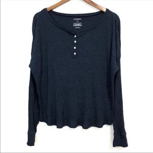 Arizona Navy Long Sleeve Scoop Neck Sweater